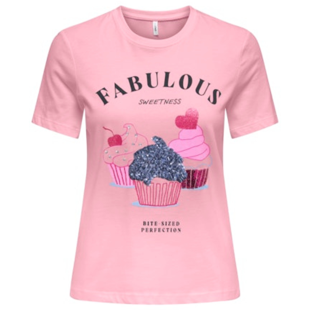 ONLY Roze Ženska Majica ONLKITA GLAM TOP